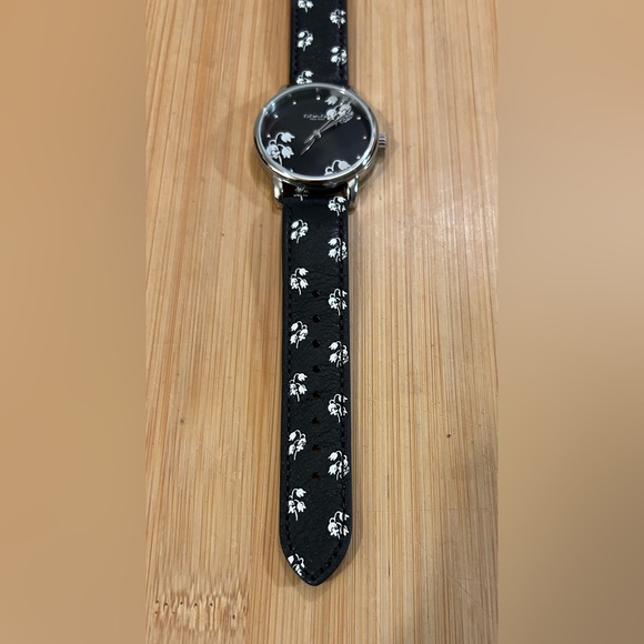 Coach Grand Floral Watch With 36mm Face & Black Leather Band main image 5